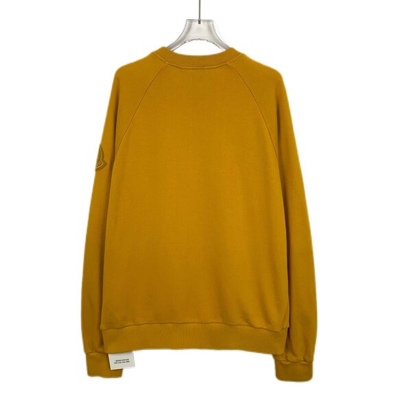 Moncler Mustard Yellow Crewneck Sweatshirt With Skull Graphic & Logo Patch - Picture 2 of 8